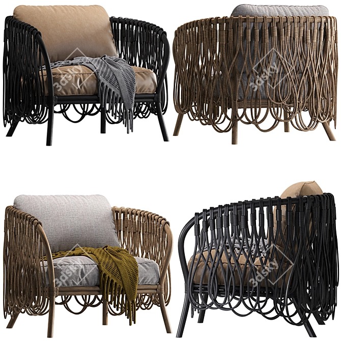 Strata Lounge Chair: Modern and Comfortable 3D model image 1