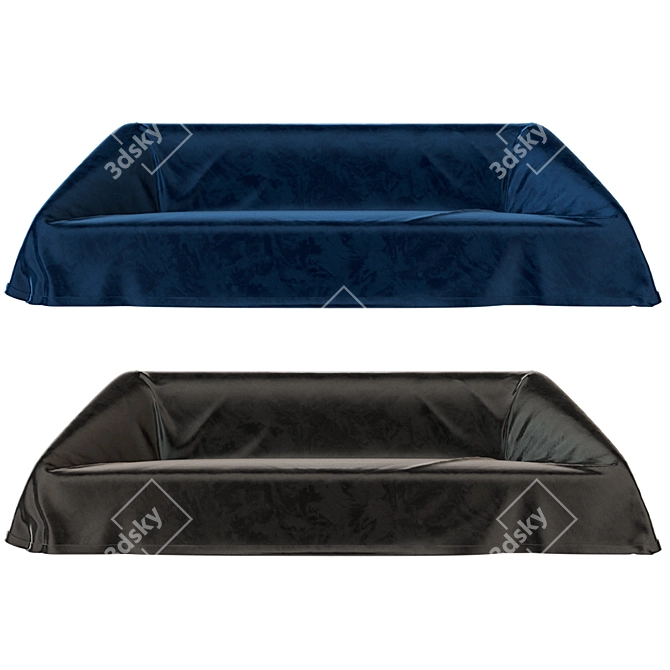 Elegant Mantilla Fiori Sofa 3D model image 4