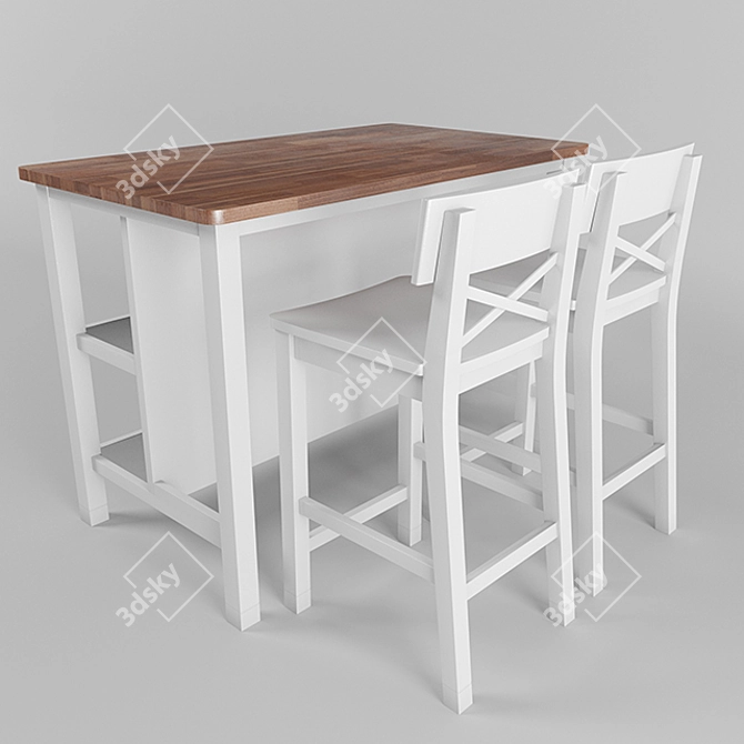 Sleek Kitchen Island: High Detail & Easy Edit 3D model image 3