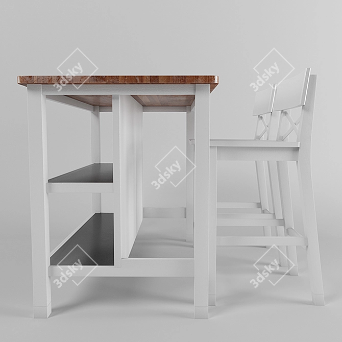 Sleek Kitchen Island: High Detail & Easy Edit 3D model image 4