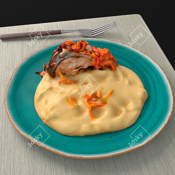 Fish Puree: A Delightful Blend 3D model image 3