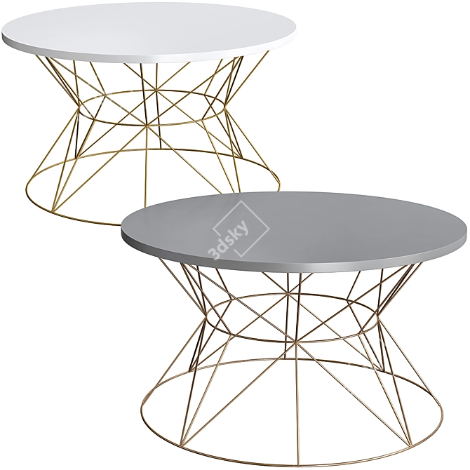 Mendel Metal Coffee Table - Elegant and Functional 3D model image 1