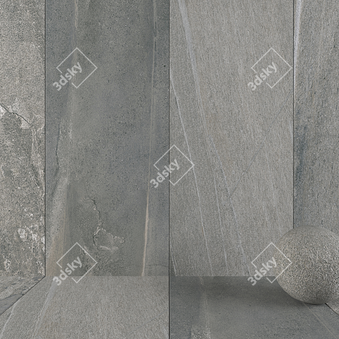 Santorini Fume Stone Wall Tiles 3D model image 1
