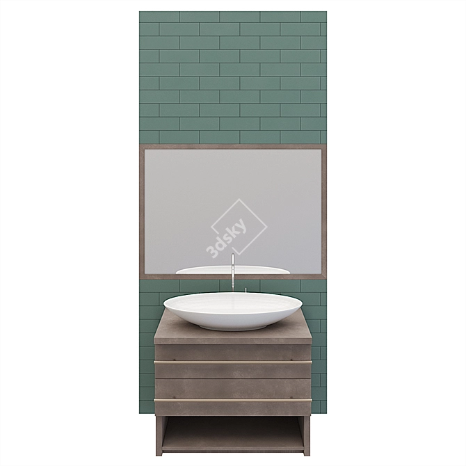 Modern Washbasin Cabinet: Stylish and Functional 3D model image 1