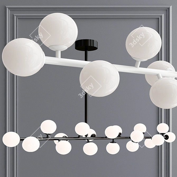 Elegant Mimosa Areti Ceiling Light 3D model image 1