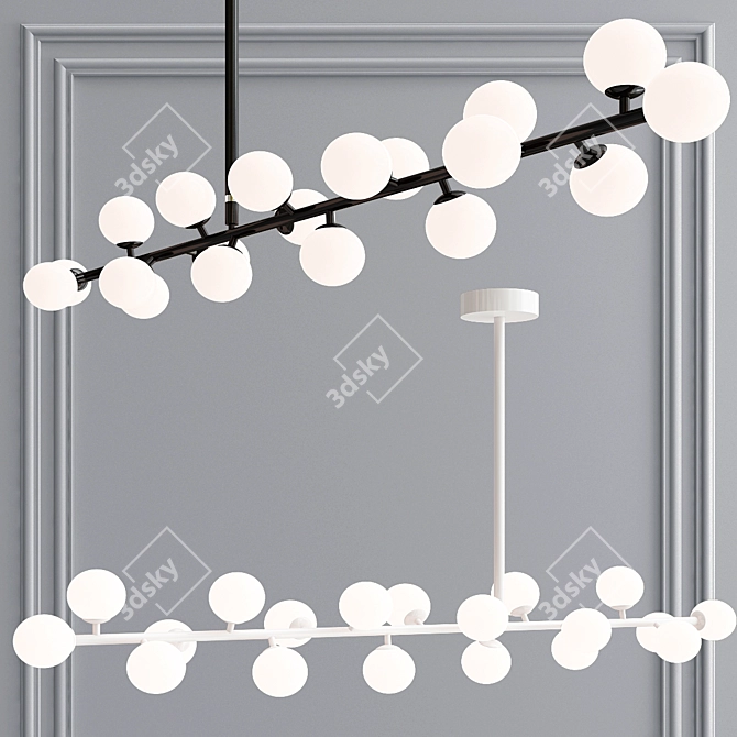 Elegant Mimosa Areti Ceiling Light 3D model image 2
