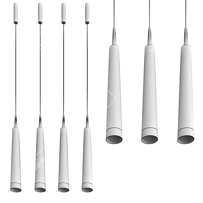 Elegant Pendant Lamp: CHOICE STRAIGHT 3D model image 7