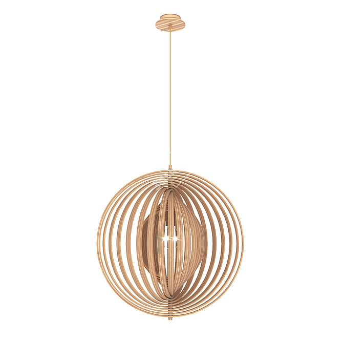 Rustic Wood Deanna Pendant 3D model image 3