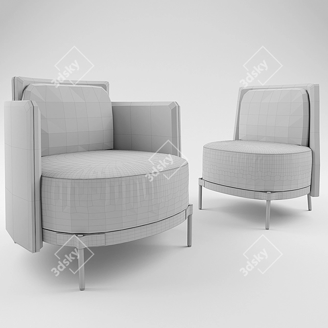 Elegant Minotti TAPE Armchair 3D model image 9