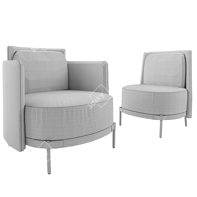 Elegant Minotti TAPE Armchair 3D model image 14