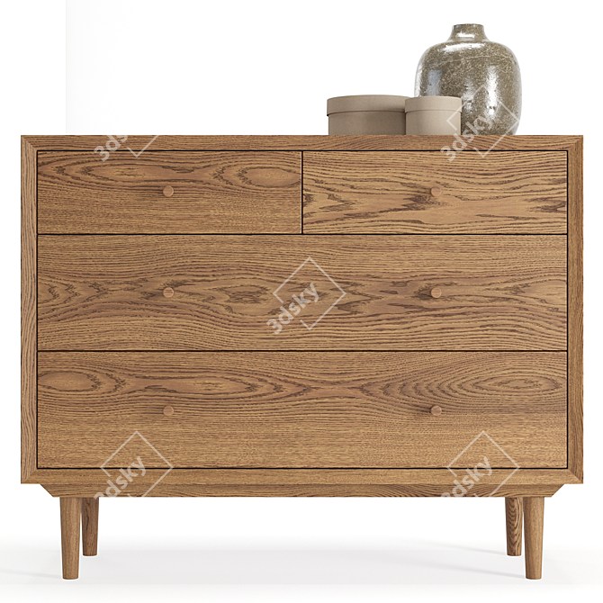 Vintage Quilda Dresser: Elegant and Timeless 3D model image 2