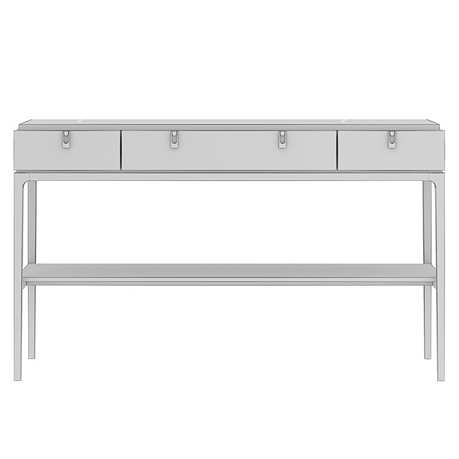Luxury Leather and Brass Console 3D model image 8