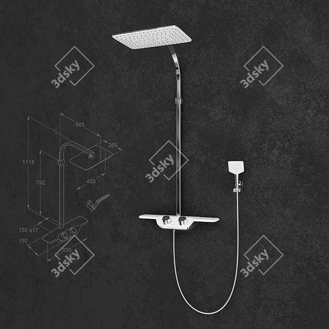 Kludi Discovery Shower System 3D model image 2