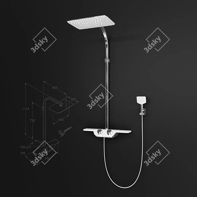 Kludi Discovery Shower System 3D model image 7