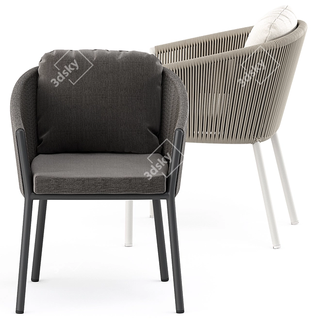 Elegant OMER Armchair: Timeless Comfort 3D model image 2