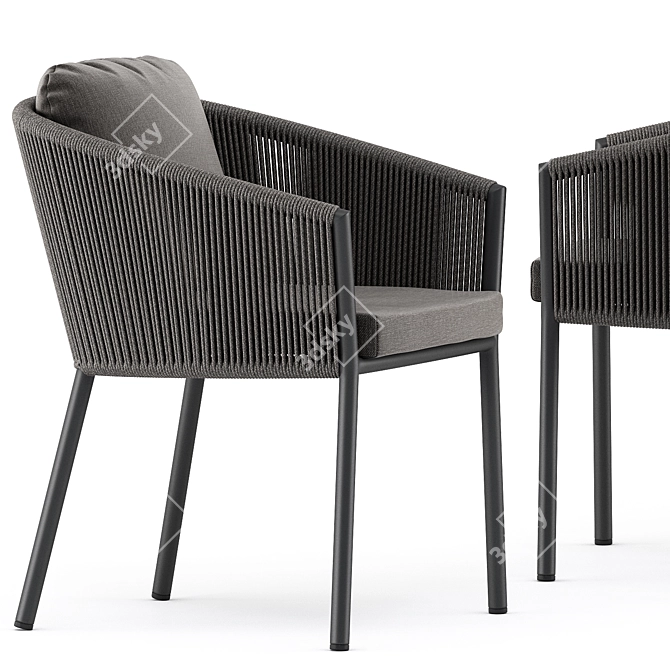 Elegant OMER Armchair: Timeless Comfort 3D model image 4
