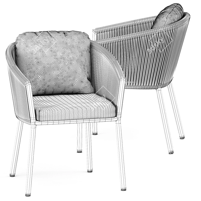 Elegant OMER Armchair: Timeless Comfort 3D model image 5