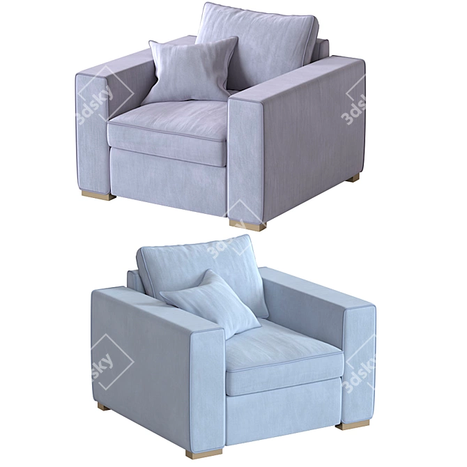 Viven Armchair: Elegant Origami Design 3D model image 1