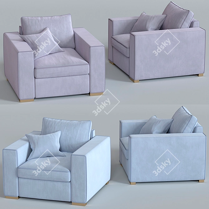 Viven Armchair: Elegant Origami Design 3D model image 2