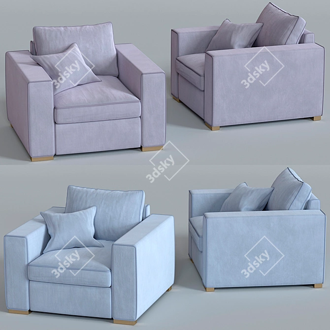 Viven Armchair: Elegant Origami Design 3D model image 7