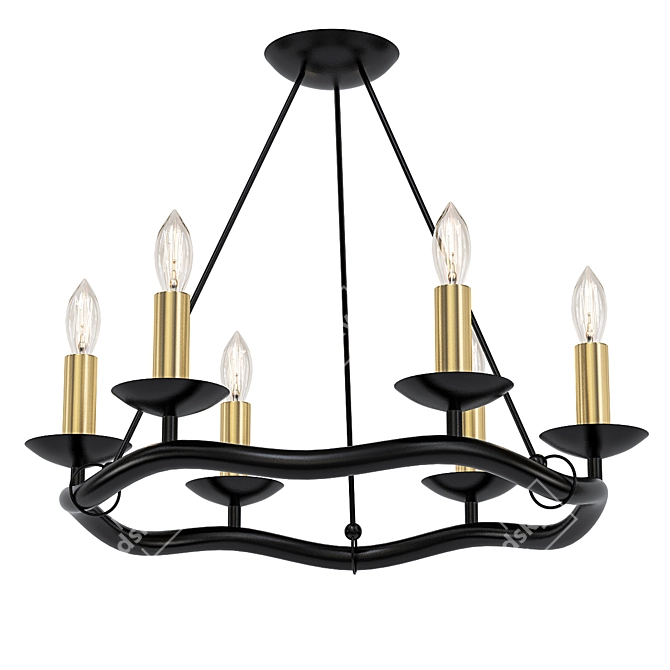 Elegant Lussole Roosevelt Pendant 3D model image 1
