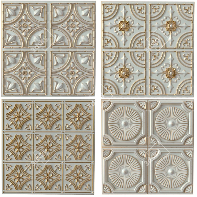 3D Decorative Panels Set 3D model image 1