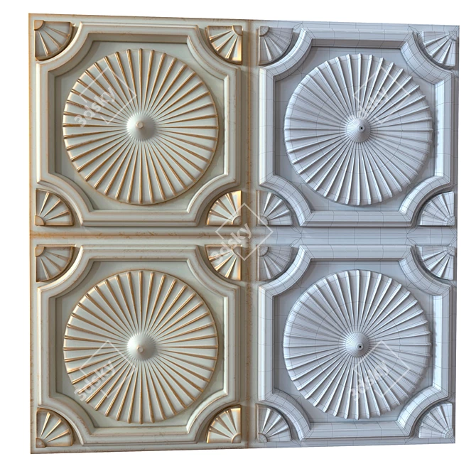 3D Decorative Panels Set 3D model image 3