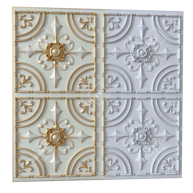 3D Decorative Panels Set 3D model image 4