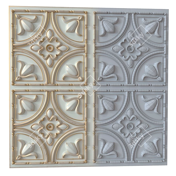 3D Decorative Panels Set 3D model image 5