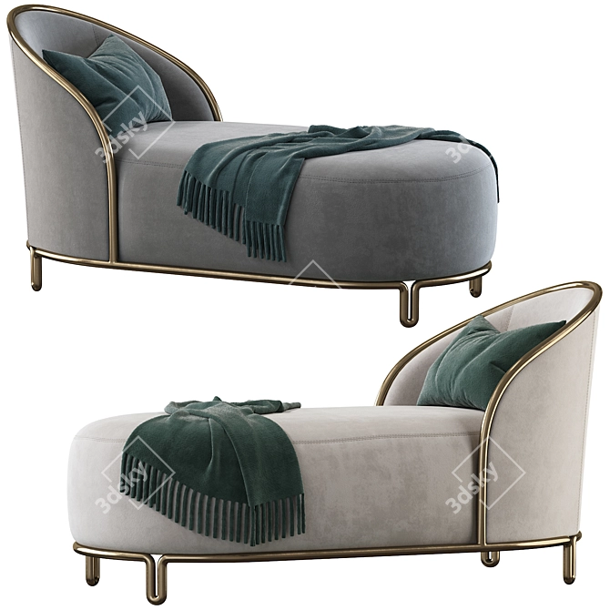 Elegant PIPE Chaise Lounge 3D model image 1