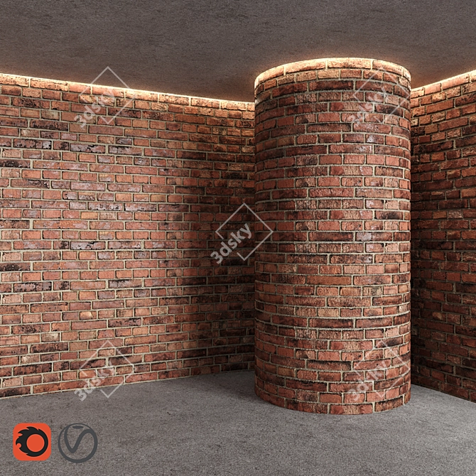 Burnt Clinker Bricks - High Quality Textures & 3D Models 3D model image 1