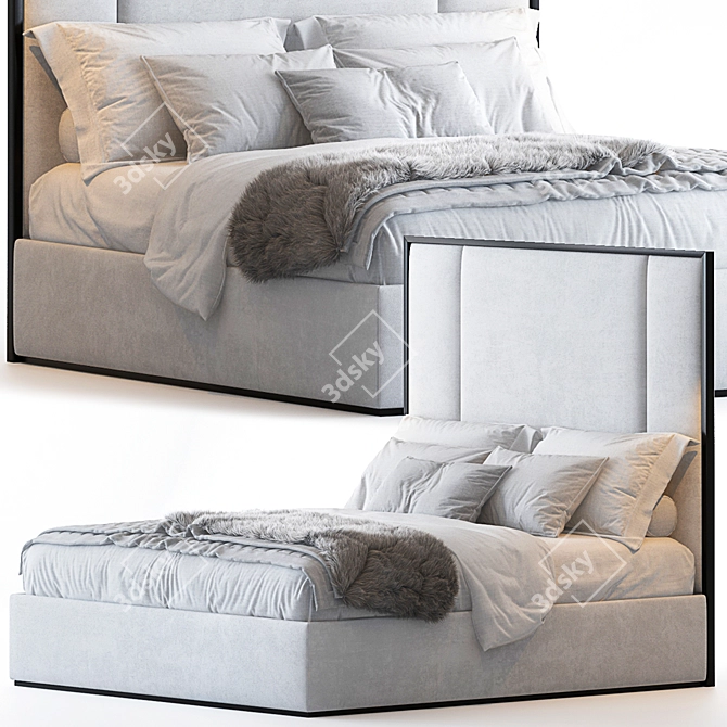 Chopin Headboard with Corelli Base 3D model image 1