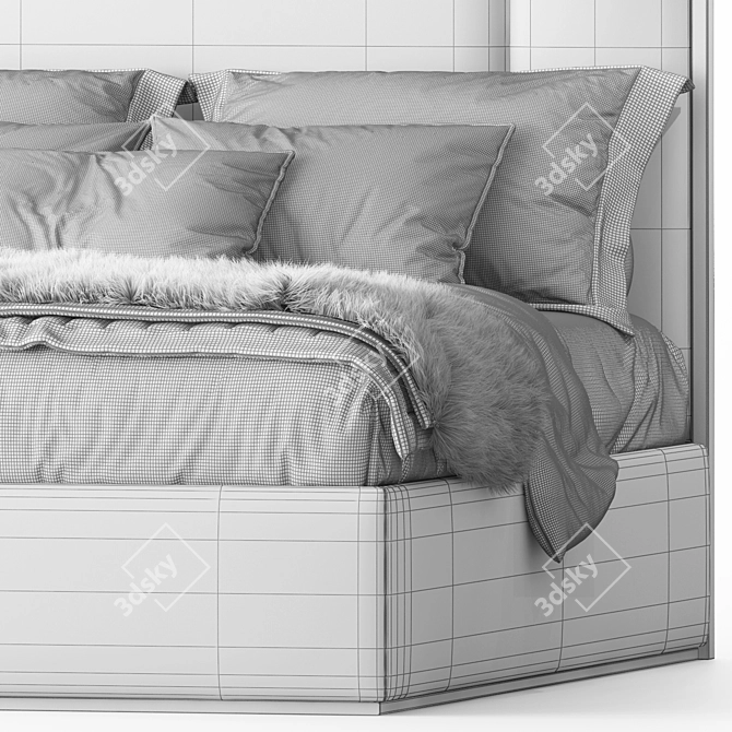 Chopin Headboard with Corelli Base 3D model image 4