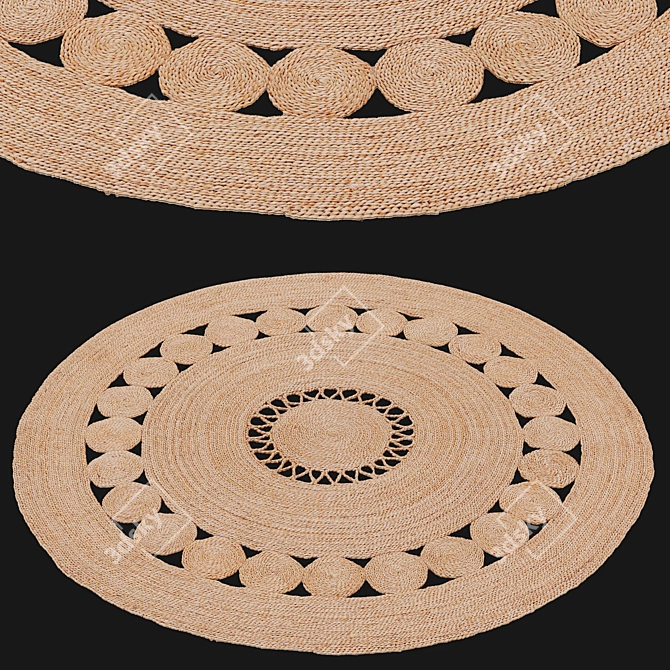 Elegant Jute Rug: H&M Home 3D model image 1