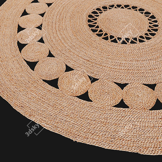 Elegant Jute Rug: H&M Home 3D model image 2