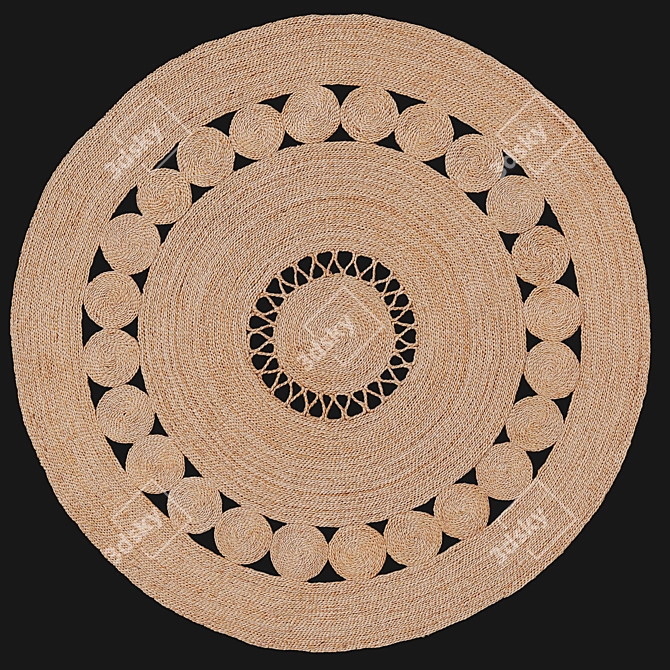 Elegant Jute Rug: H&M Home 3D model image 3