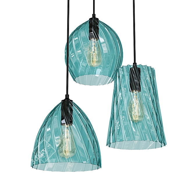 Ripple Glass Pendant Light 3D model image 1