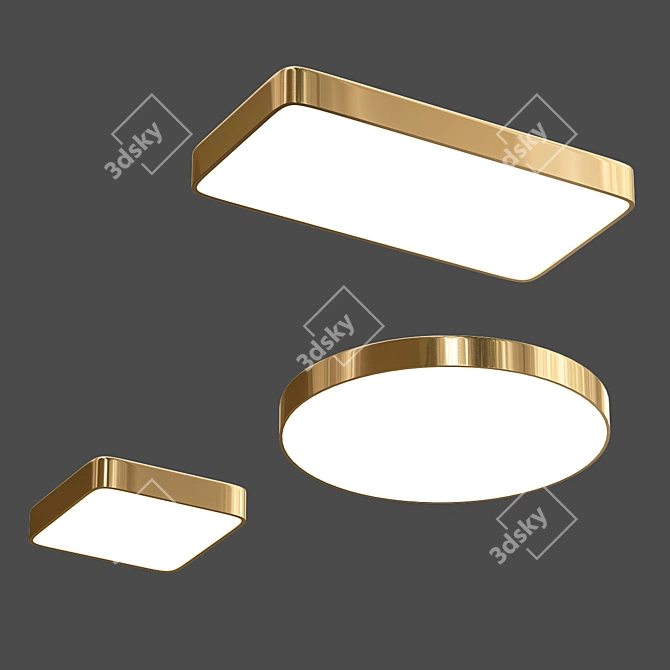 Brass Ceiling Torch: Modern Loft Style 3D model image 1