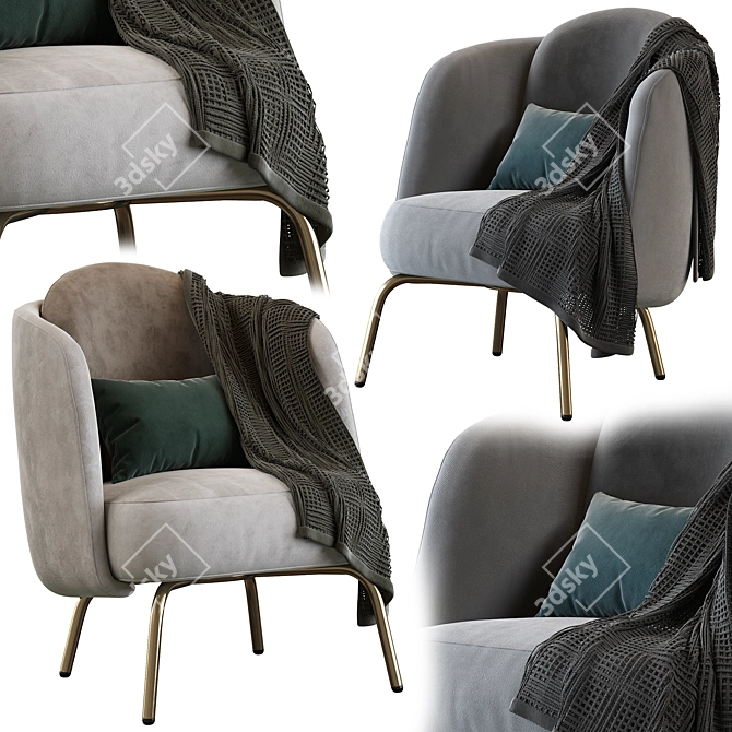 Sleek & Cozy: Ditre Lucia Armchair 3D model image 1