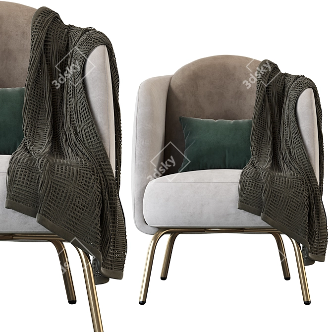 Sleek & Cozy: Ditre Lucia Armchair 3D model image 2
