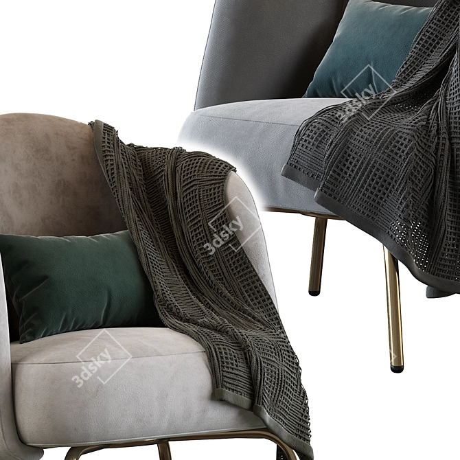 Sleek & Cozy: Ditre Lucia Armchair 3D model image 3