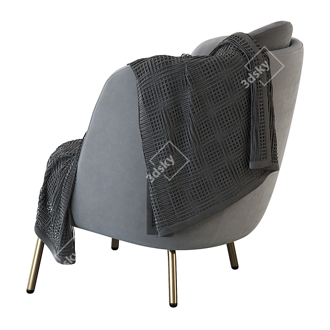 Sleek & Cozy: Ditre Lucia Armchair 3D model image 4