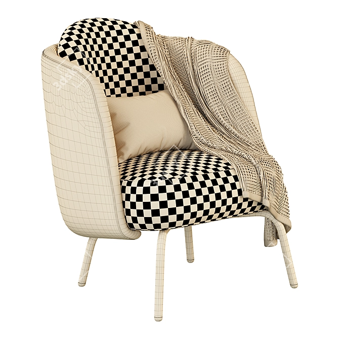 Sleek & Cozy: Ditre Lucia Armchair 3D model image 5