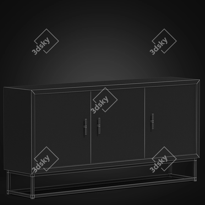 Sleek Media Center: 69" Entertainment Console 3D model image 2