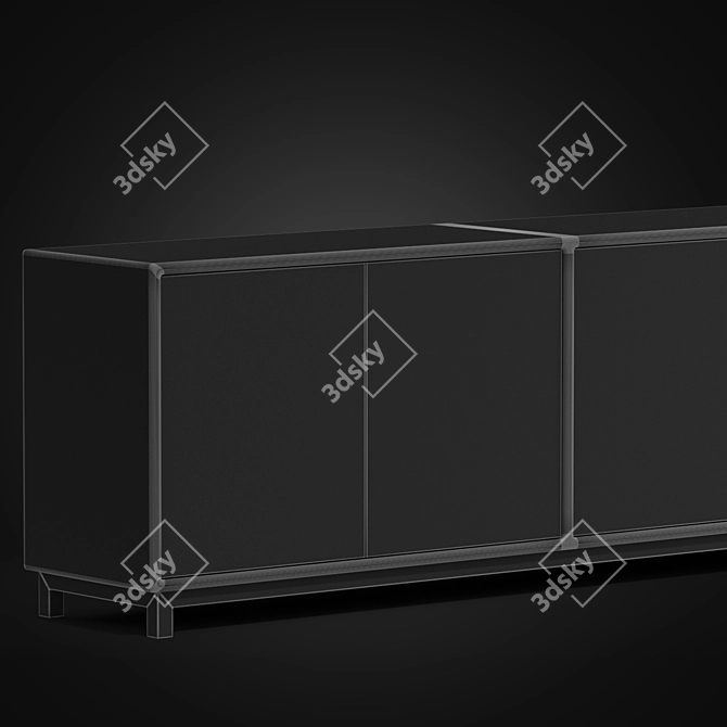 Modern Four-Door Media Center 3D model image 4