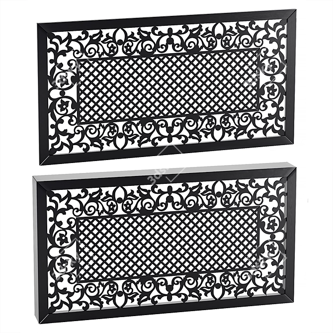 Title: Ornamental Box and Panel Set 3D model image 2