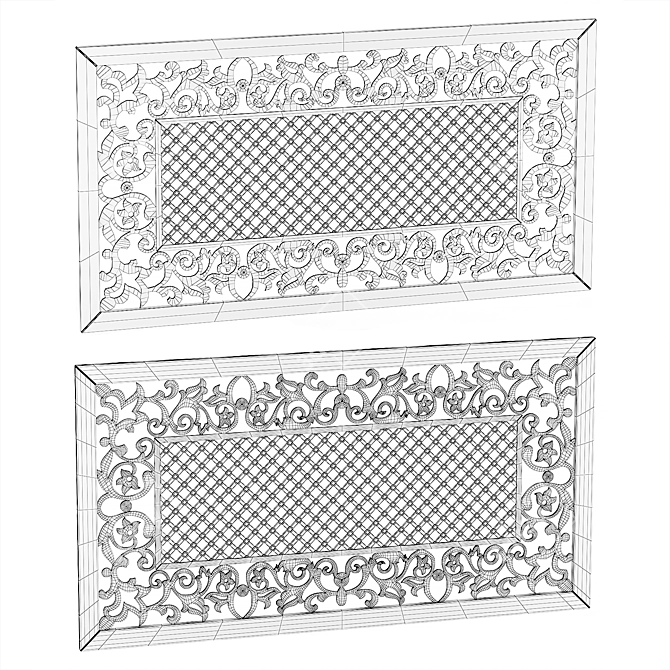Title: Ornamental Box and Panel Set 3D model image 4