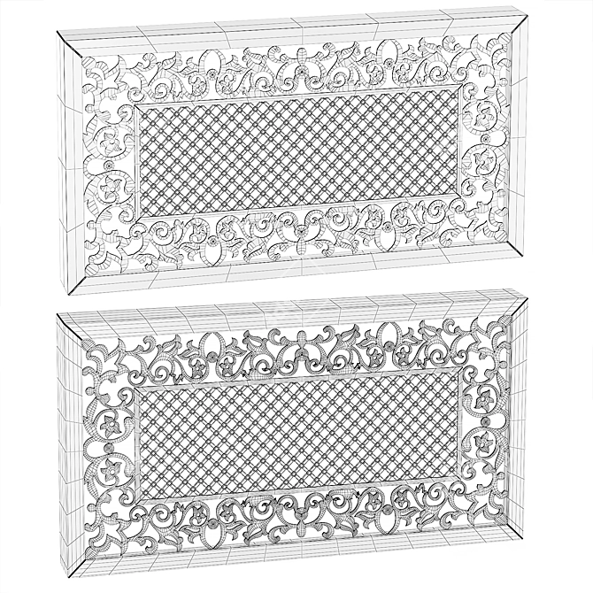 Title: Ornamental Box and Panel Set 3D model image 5