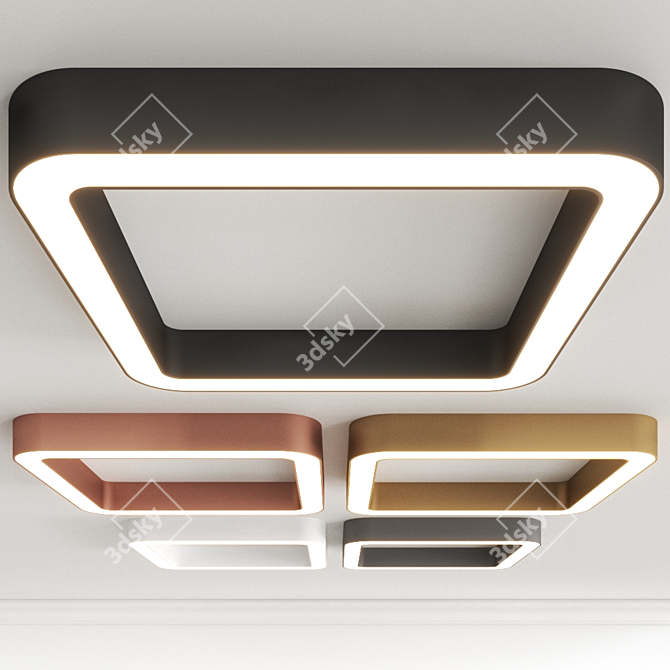 Cyclone Square Ceiling Light: Vibrant Colors, Greek Craftsmanship 3D model image 1