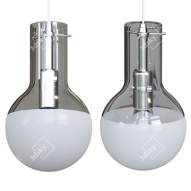 Sleek Glass Pendant Lamp 3D model image 1